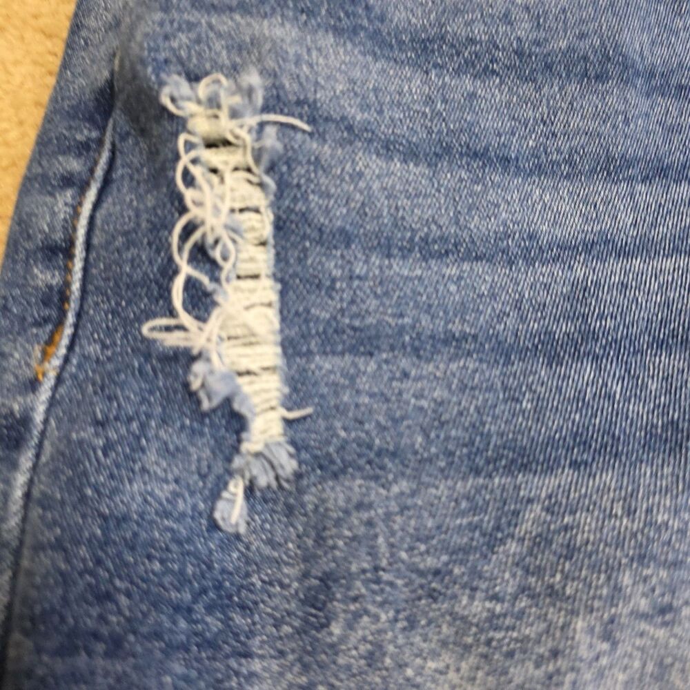 !iT Jeans Midi Denim Skirt Women 12 Blue Stretch Distressed Tatiana Classic - Picture 8 of 11